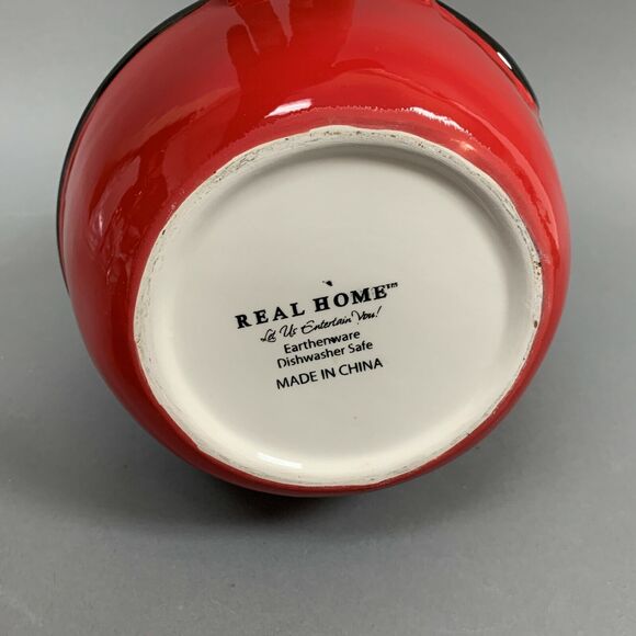 Real Home Earthenware Red Santa Cookie Jar Christmas Holiday - Picture 8 of 8